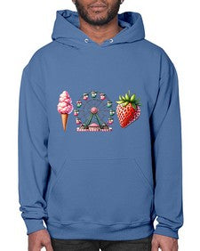Watercolor Strawberry Fair 1693# - strawberry- Hoodie