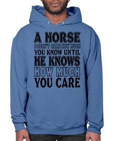 a horse doesnt care how much you know until - horse- Hoodie