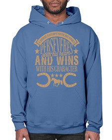a horse gallop with his lungs perseveres with his heart - horse- Hoodie