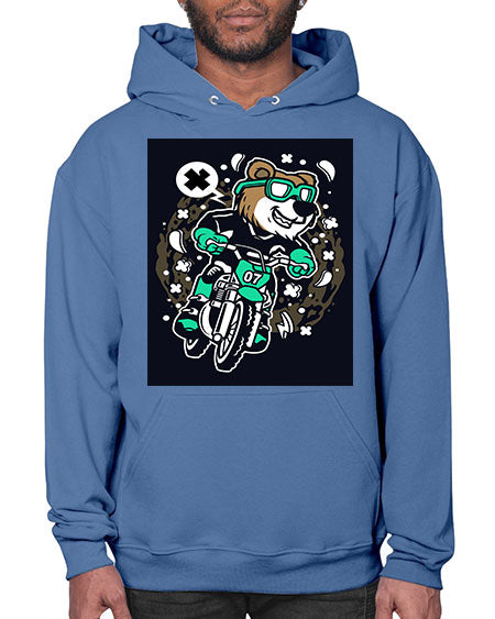 bear motocross rider 37# - bears - animals- Hoodie