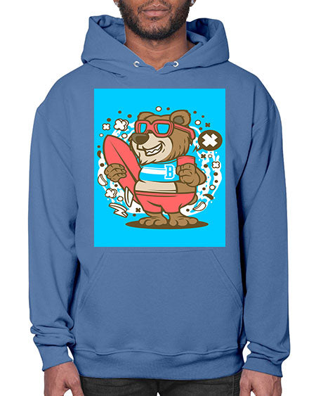 bear surfing 45# - bears - animals- Hoodie