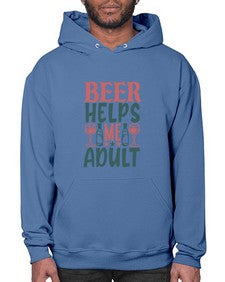 beer helps me adult 646# - beer- Hoodie