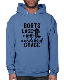 boots lace and a whole lot of grace 268# - western- Hoodie