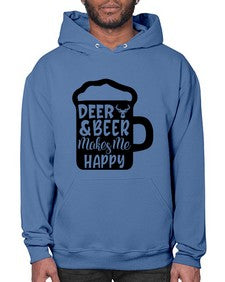 deer and beer makes me happy 900# - beer- Hoodie
