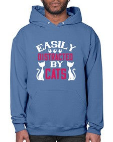 easily distracted by cats Style 46# - cats- Hoodie