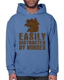 easily distracted by horses - horse- Hoodie