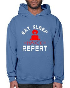 eat sleep hack repeat 48# - computer- Hoodie