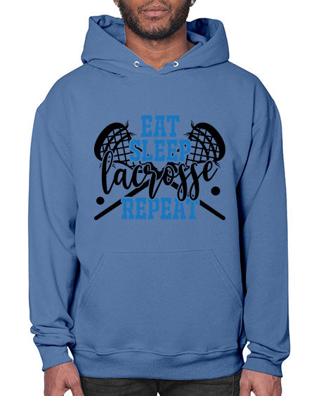 eat sleep lacrosse repeat 15# - lacrosse- Hoodie