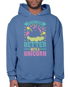 everything better with a unicorn 128# - unicorn- Hoodie