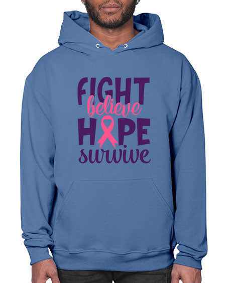 fight believe hope survive Style 13# - breast cancer- Hoodie