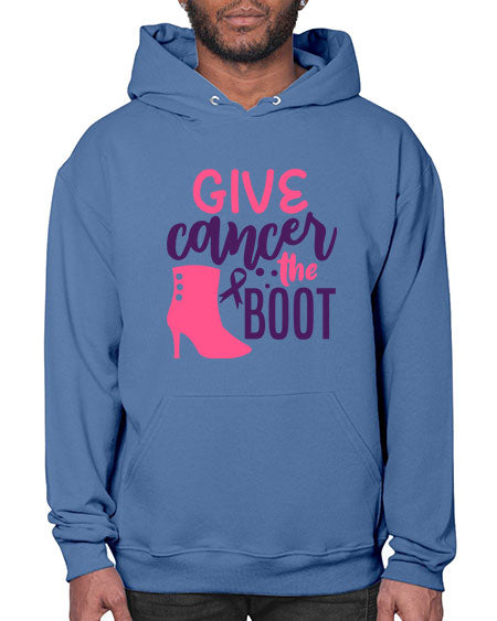 give cancer the boot Style 11# - breast cancer- Hoodie