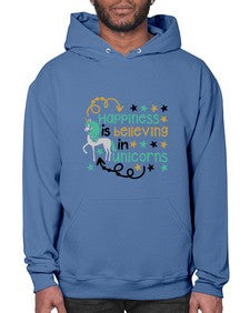 happiness is believing in unicorns png 160# - unicorn- Hoodie
