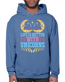 life is better with unicorns 254# - unicorn- Hoodie
