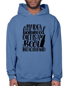 my idea of a balanced diet 1425# - beer- Hoodie