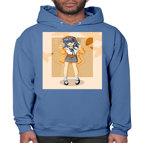 of beautiful girl with jacket 132# - anime- Hoodie
