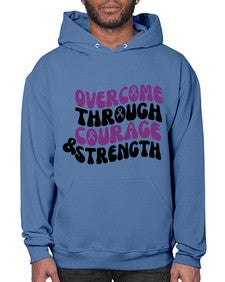overcome through courage strength 204# - alzheimers- Hoodie