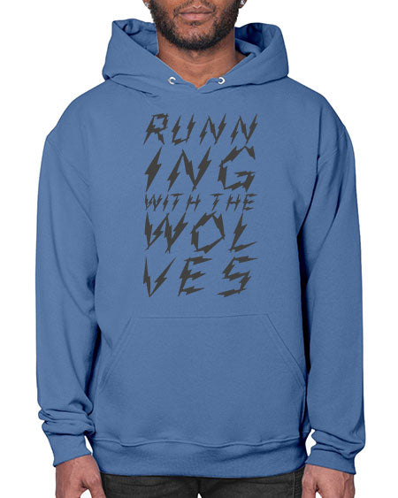 running with the wolves - wolf- Hoodie