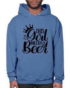 this girl needs a beer 1643# - beer- Hoodie