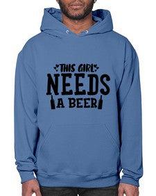 this girl needs a beer 432# - beer- Hoodie