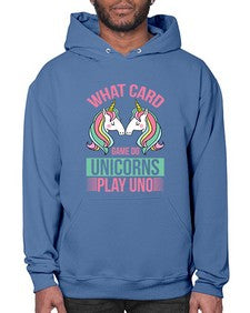what card game do unicorns play uno 548# - unicorn- Hoodie