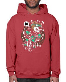 Bear motocross rider 15# - cartoon animals- Hoodie