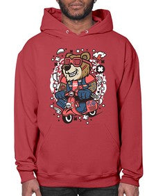 Bear scooterist 16# - cartoon animals- Hoodie