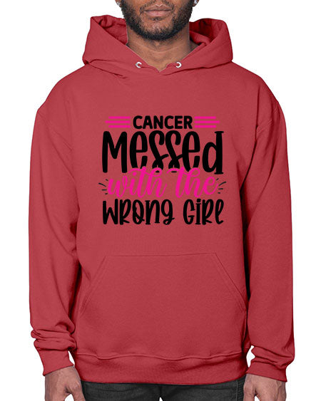 Cancer Messed with the Wrong Girl 29# - breast cancer- Hoodie