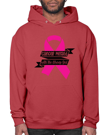 Cancer Messed with the Wrong Girl 30# - breast cancer- Hoodie