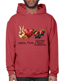 Chocolate Dipped Strawberries 727# - strawberry- Hoodie