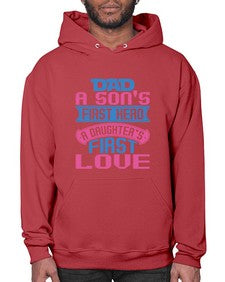 Dad a sons first hero a 82# - cartoon super hero- Hoodie