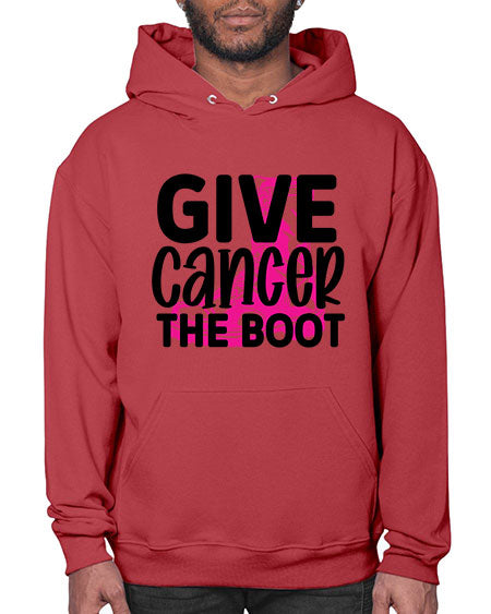 Give Cancer the Boot 25# - breast cancer- Hoodie
