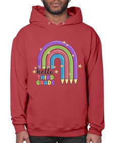 Hello third Grade Pencil Rainbow 347# - third grade- Hoodie
