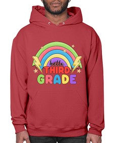 Hello third Grade Rainbow 348# - third grade- Hoodie