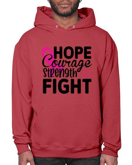 Hope Courage Strength Fight 21# - breast cancer- Hoodie
