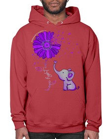 Hope Fight Cure Elephant Alzheimers Purple Ribbon 160# - alzheimers- Hoodie