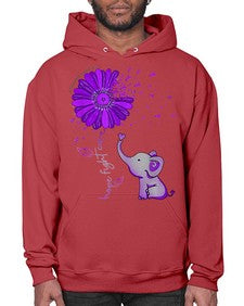 Hope Fight Cure Elephant Alzheimers Purple Ribbon 161# - alzheimers- Hoodie