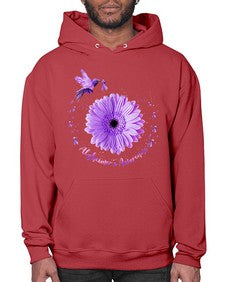Hummingbird Sunflower Purple Ribbon Alzheimers Awareness 167# - alzheimers- Hoodie