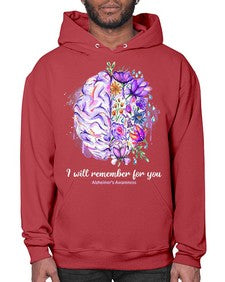 I Will Remember For You Brain Alzheimers Awareness 183# - alzheimers- Hoodie