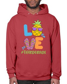 LOVE third Grade Summer Pineapple 527# - third grade- Hoodie