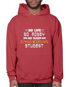 No life non money no sleep engineering student 19# - computer- Hoodie
