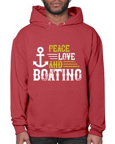 Peace Love and Boating 33# - boats- Hoodie