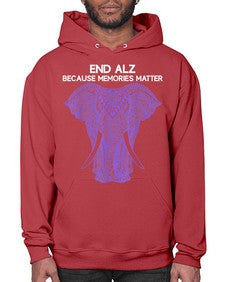 Purple Elephant Alzheimer Awareness 211# - alzheimers- Hoodie