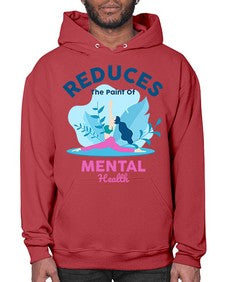 Reduces the Paint of Mental Health 495# - yoga- Hoodie