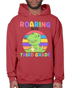 Roaring to third Grade Trex 773# - third grade- Hoodie