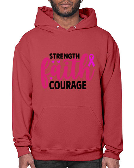 Strength Faith Courage 8# - breast cancer- Hoodie
