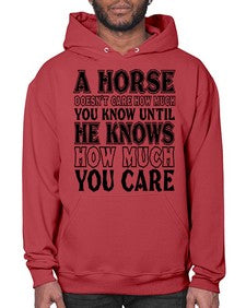 a horse doesnt care how much you know until - horse- Hoodie