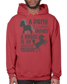 a pony is childhood dream a horse is an adult - horse- Hoodie