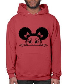 afro puffs girl peekaboo 81# - black girls or women- Hoodie