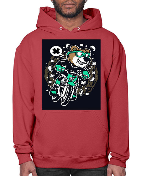 bear motocross rider 37# - bears - animals- Hoodie