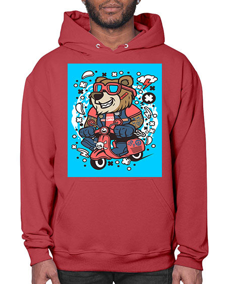 bear scooterist 41# - bears - animals- Hoodie